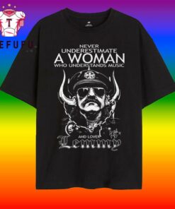 Never Underestimate A Woman Who Understands Music And Lover Lemmy T Shirt