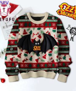 Ozzy Osbourne Plush Bat Ugly Christmas Sweater