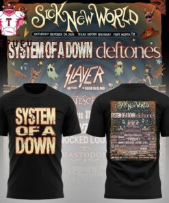 System Of A Down Tour 2026 SICK NEW WORLD Black T Shirt