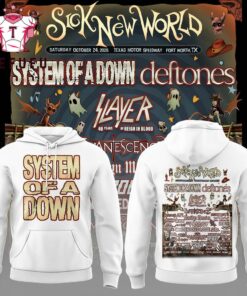 System Of A Down Tour 2026 SICK NEW WORLD White Hoodie