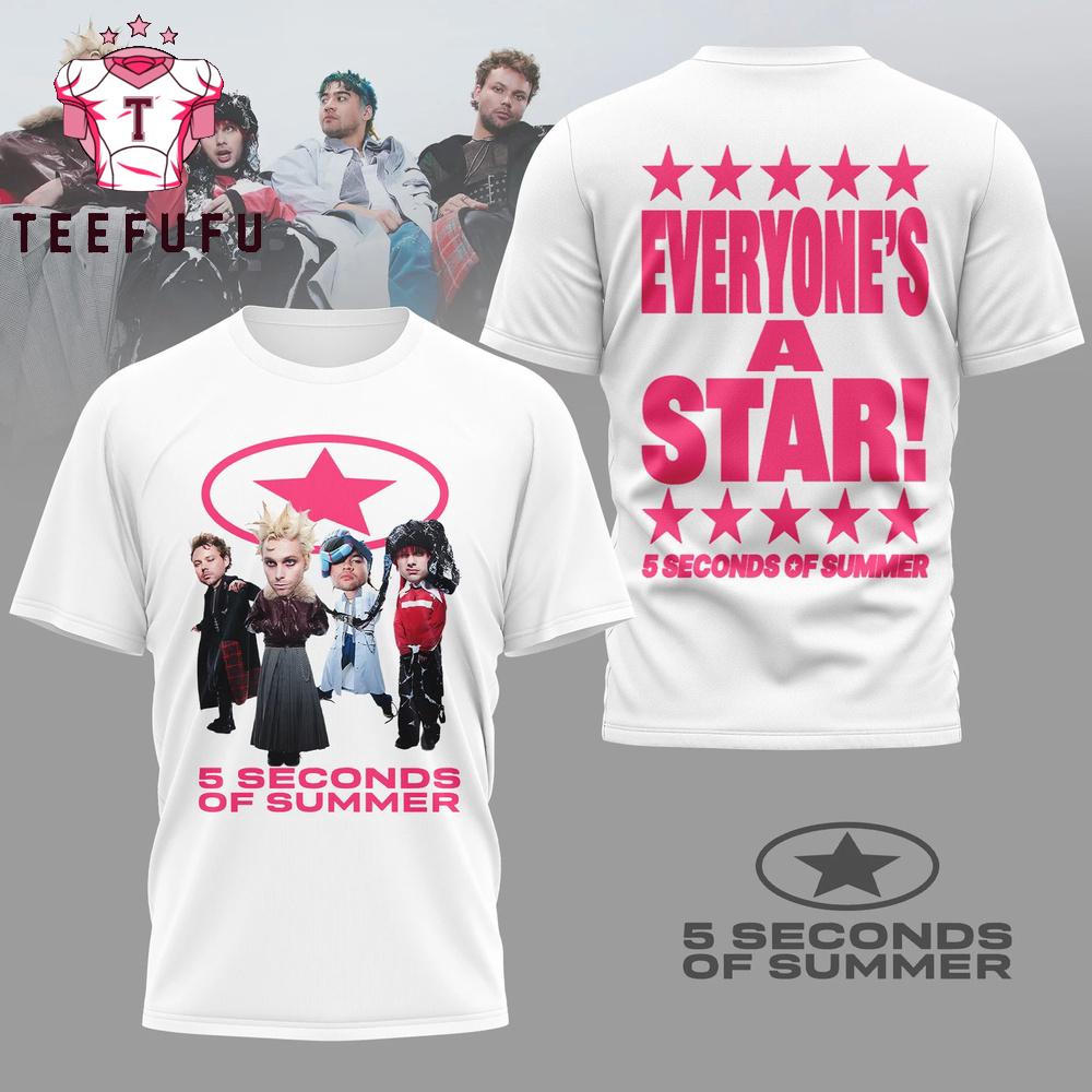 5 Seconds of Summer 5SOS Everyone's A Star 2026 White 3D Shirt