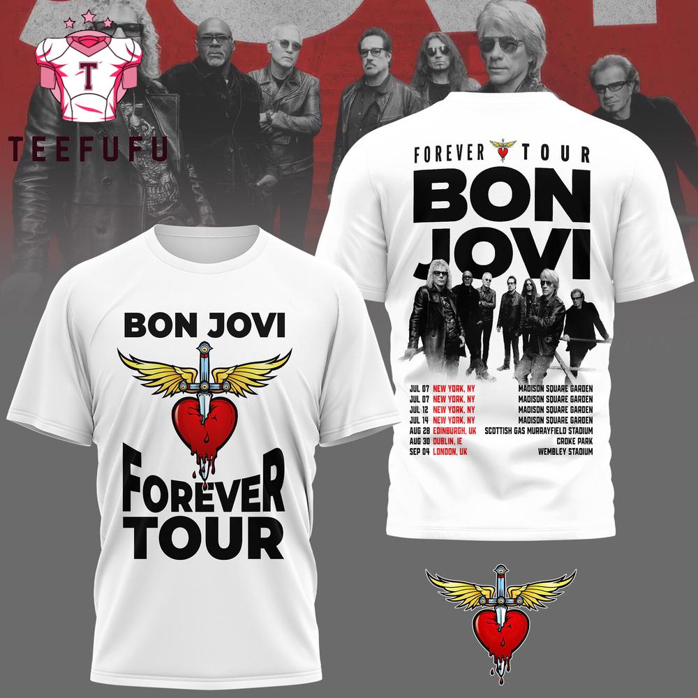 Bon Jovi 2026 Forever Tour Unisex White T Shirt