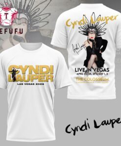 Cyndi Lauper Live in Las Vegas 2026 White 3D Shirt