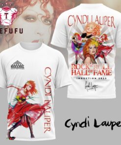 Cyndi Lauper Rock And Roll Hall of Fame Induction 2025 Signature White T Shirt