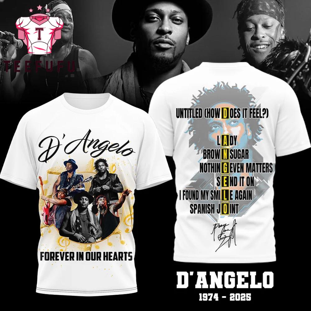 D'angelo 1974-2025 Forever in Our Hearts White T Shirt