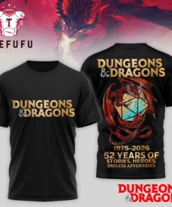 Dungeons Dragons 52 Years 1975-2026 Limited Edition Black T Shirt