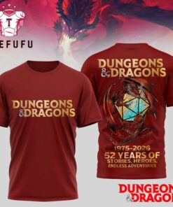 Dungeons Dragons 52 Years 1975-2026 Limited Edition Red T Shirt