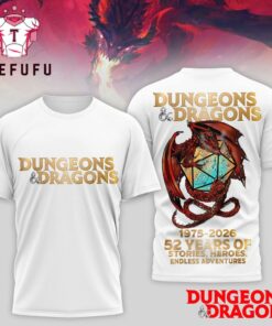 Dungeons Dragons 52 Years 1975-2026 Limited Edition White T Shirt