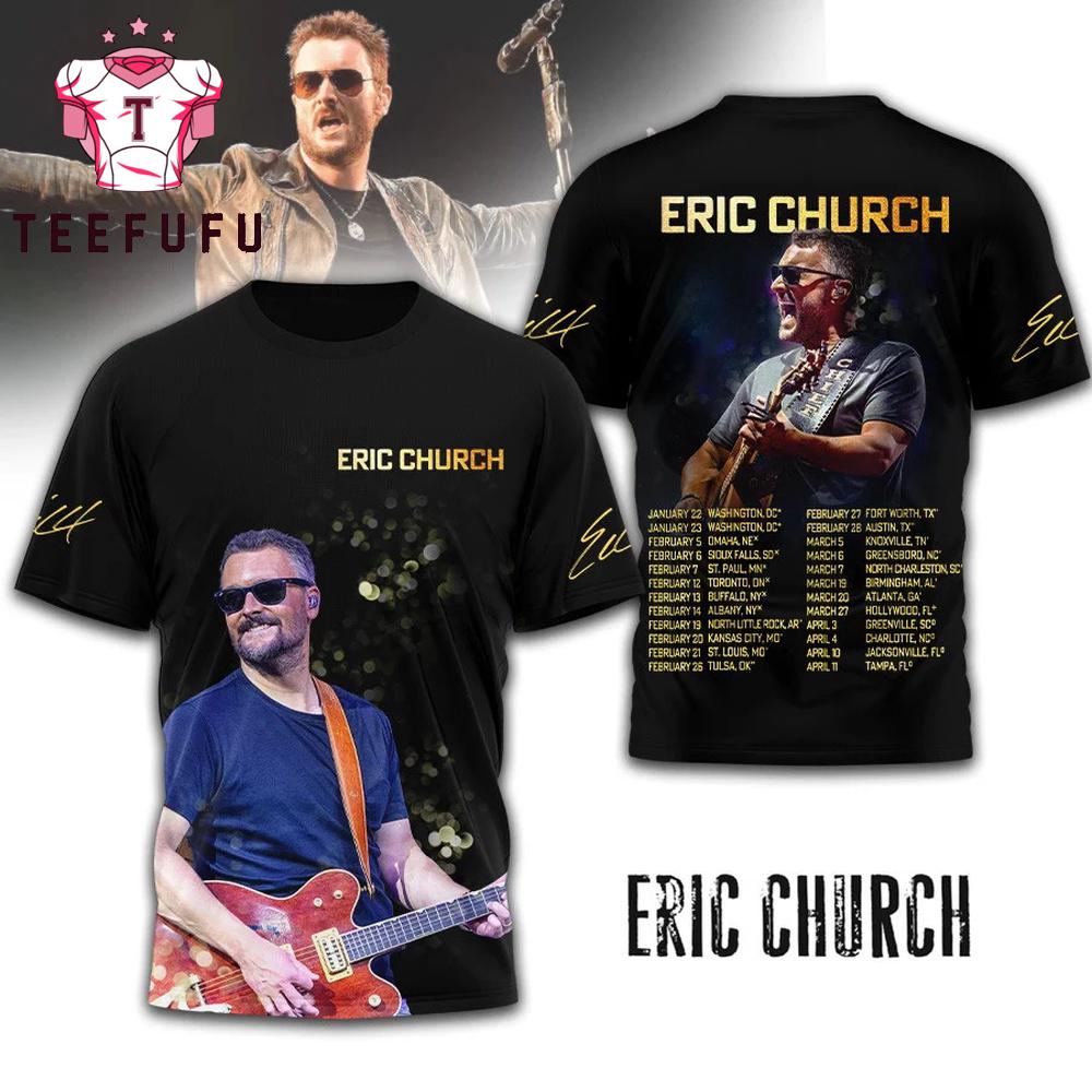 Eric Church 2026 Music Tour Signature 3D Shirt