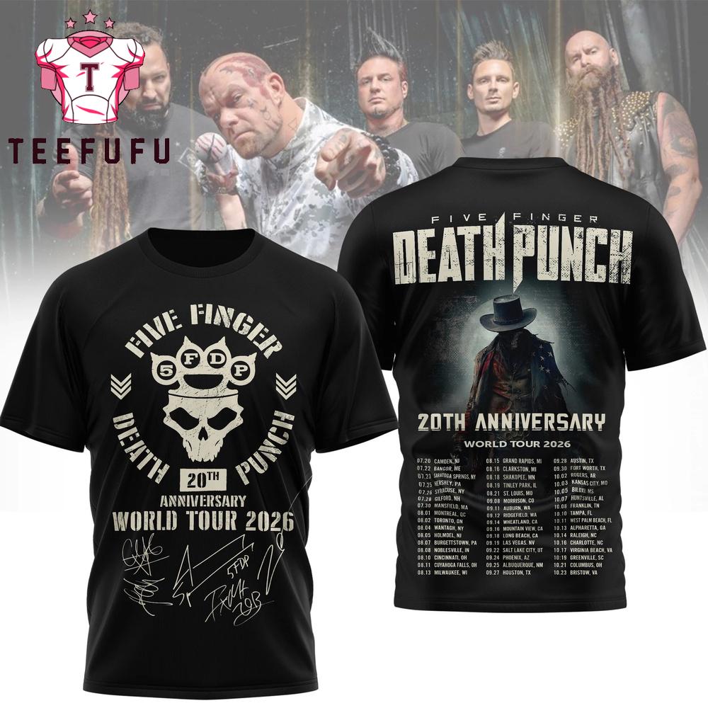 Five Finger Death Punch Wolrd Tour 2026 T Shirt