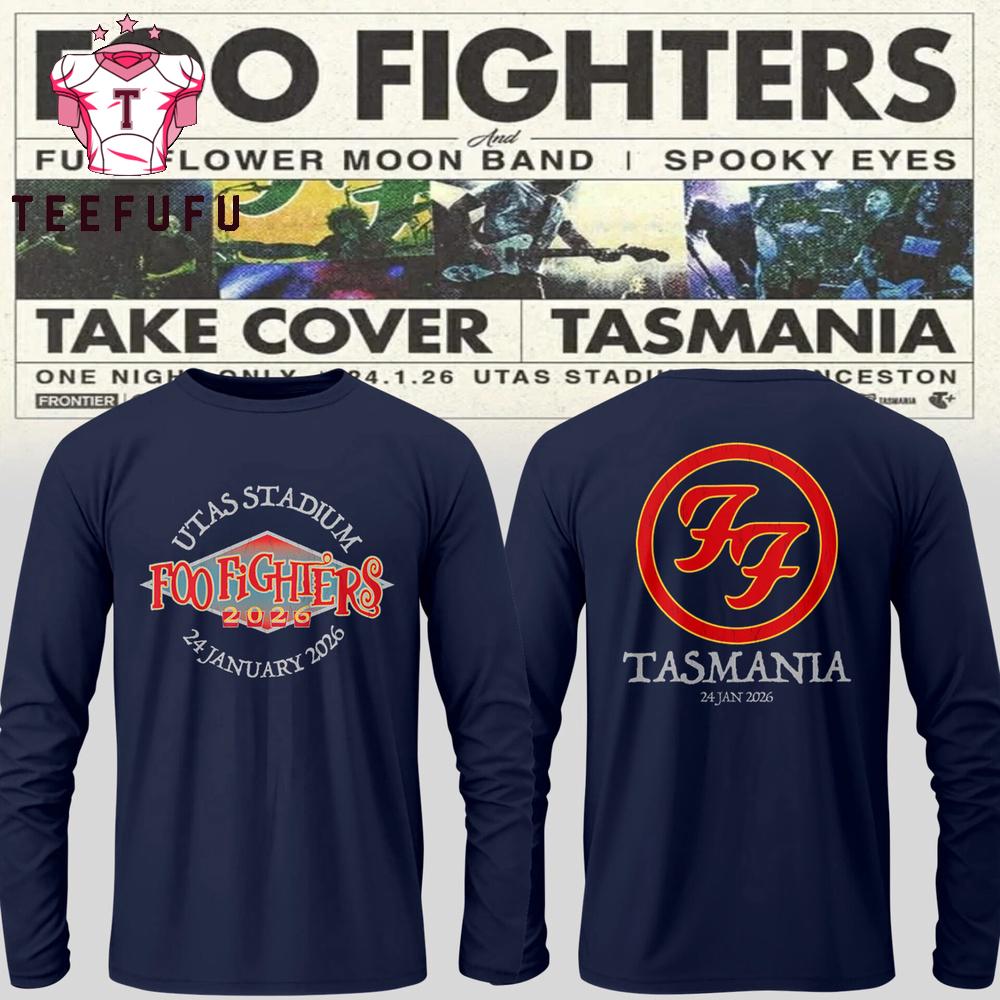 Foo Fighters Take Cover Tasmania 2026 Tour Special New Long Sleeve Shirt