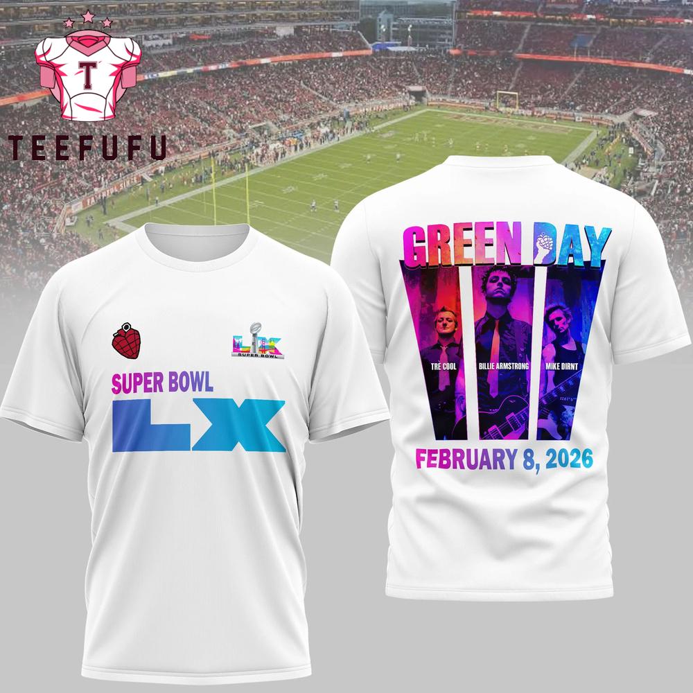 Green Day x Super Bowl LX White 3D Shirt