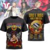 Guns N Roses 2026 World Tour Scheduler 3D Shirt