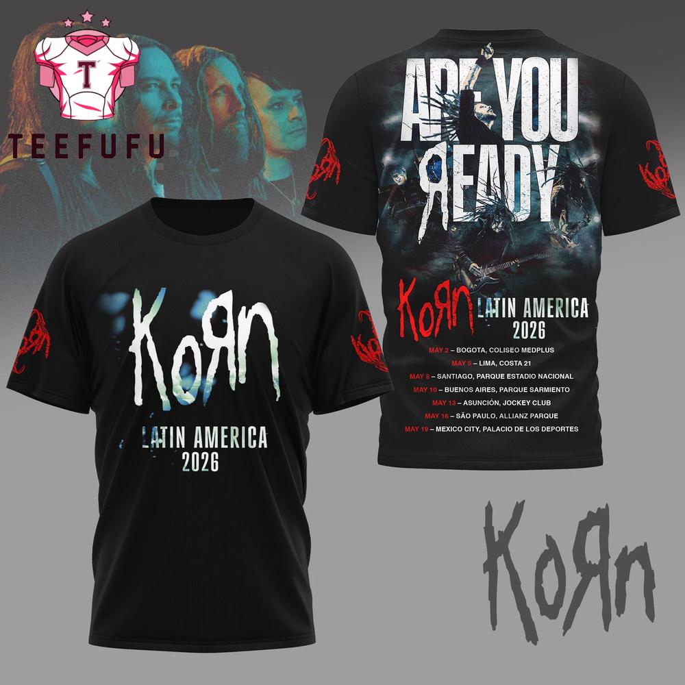 Korn Latin America 2026 Tour Special New 3D Shirt