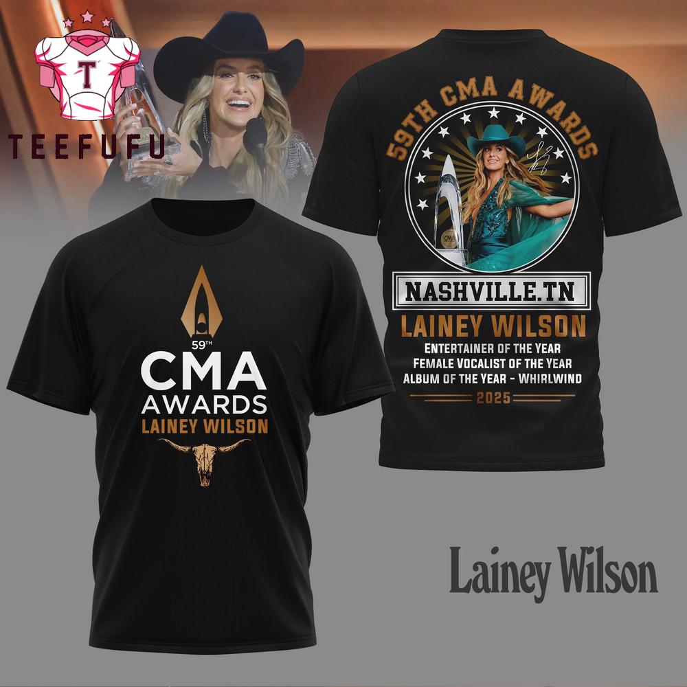 Lainey Wilson 2025 CMA Awards Black 3D Shirt
