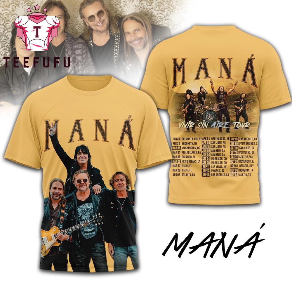 Mana Vivir Sin Aire Tour 2026 T Shirt