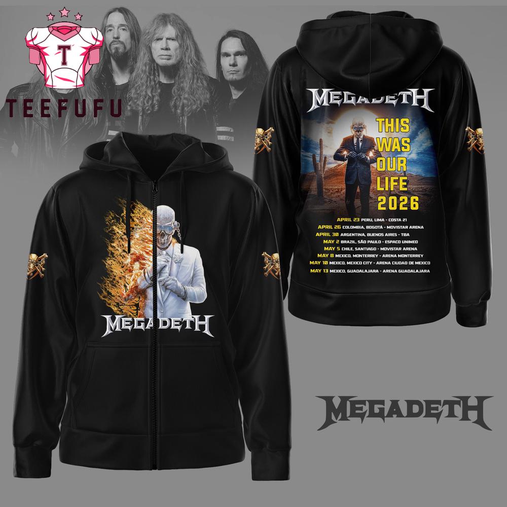 Megadeth this Was Our Life 2026 Tour New Hoodie