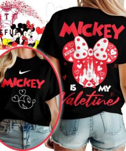 Mickey Minnie XoXo is My Valetine Special New Black Unisex T Shirt