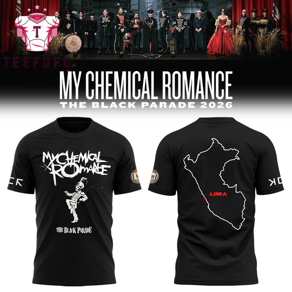My Chemical Romance The Black Parade 2026 Tour Peru Black T Shirt