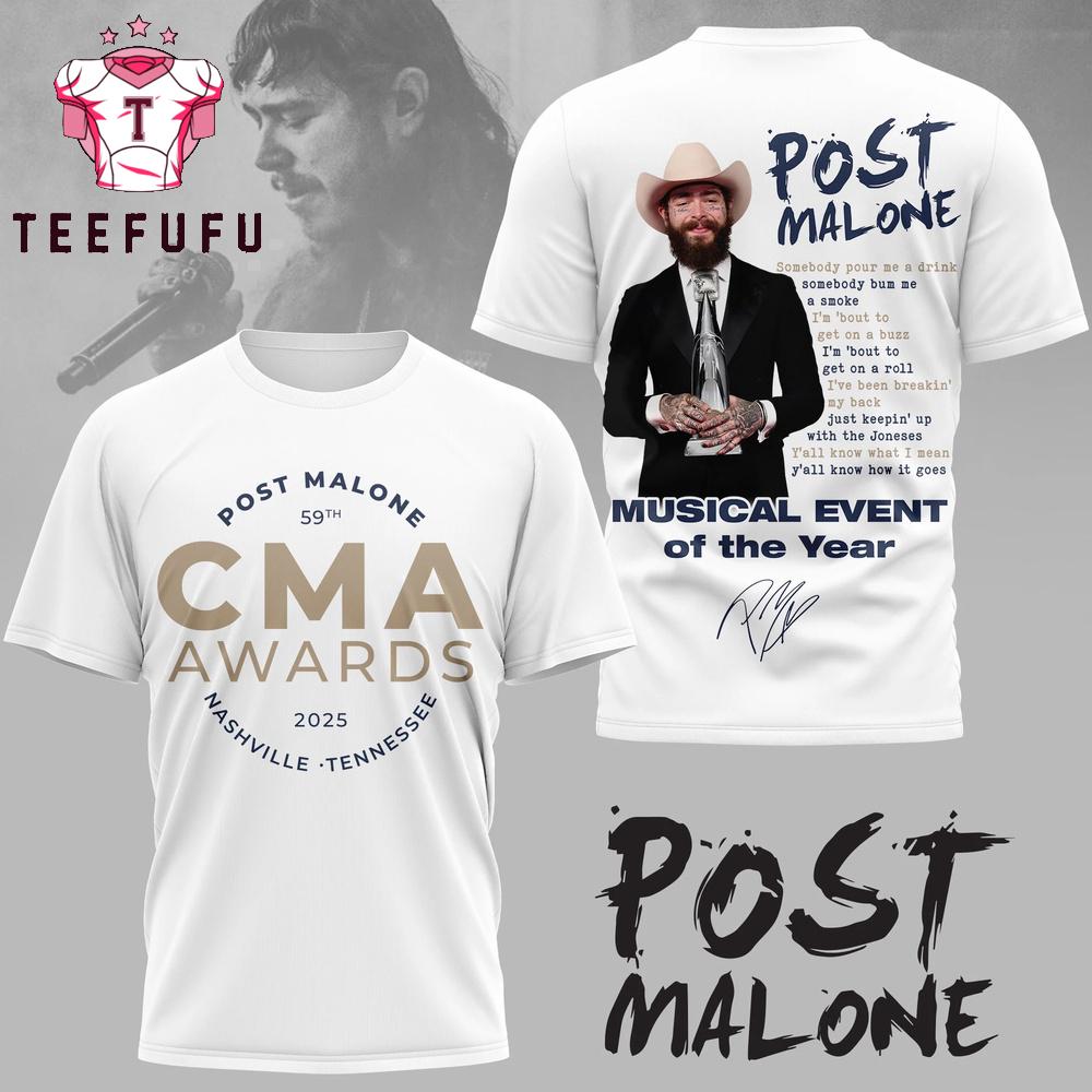 Post Malone Music 2025 CMA Awards 3D Shirt
