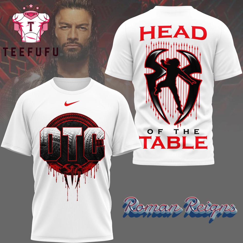 Roman Reigns Head of the Table 2026 White T Shirt