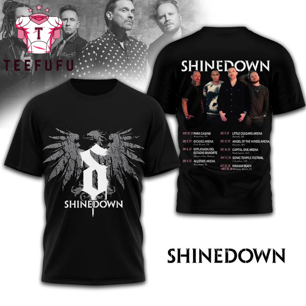 Shine Down Music Graphic Tour 2026 3D Shirt