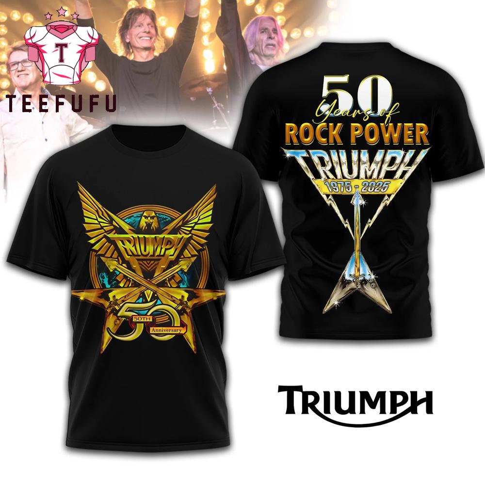 Triumph 50 Years of Rock Power 2025 T Shirt