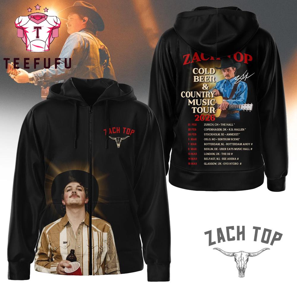 Zach Top Cold Beer And Country Music Tour 2026 Hoodie