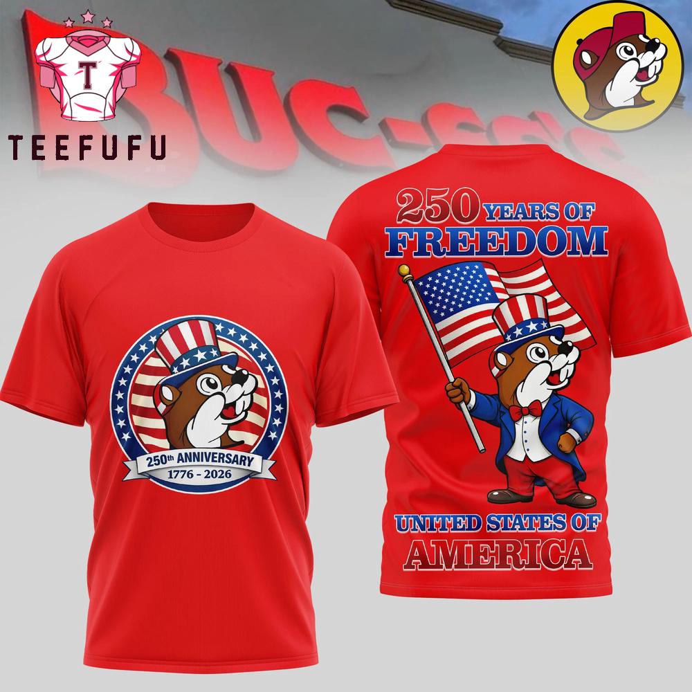 Buc-ee's 250 Years of Freedom United States of America Red T Shirt