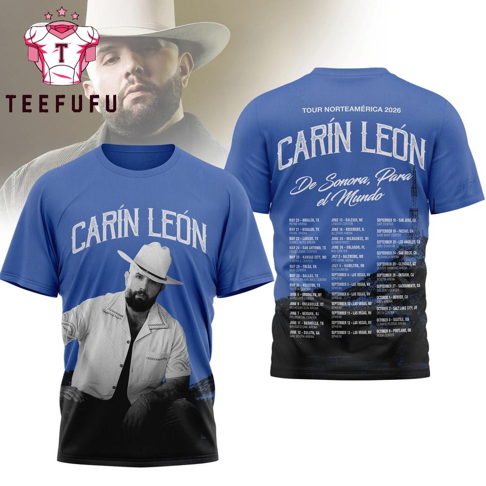 Carin Leon Tour Norteamerica 2026 3D Shirt