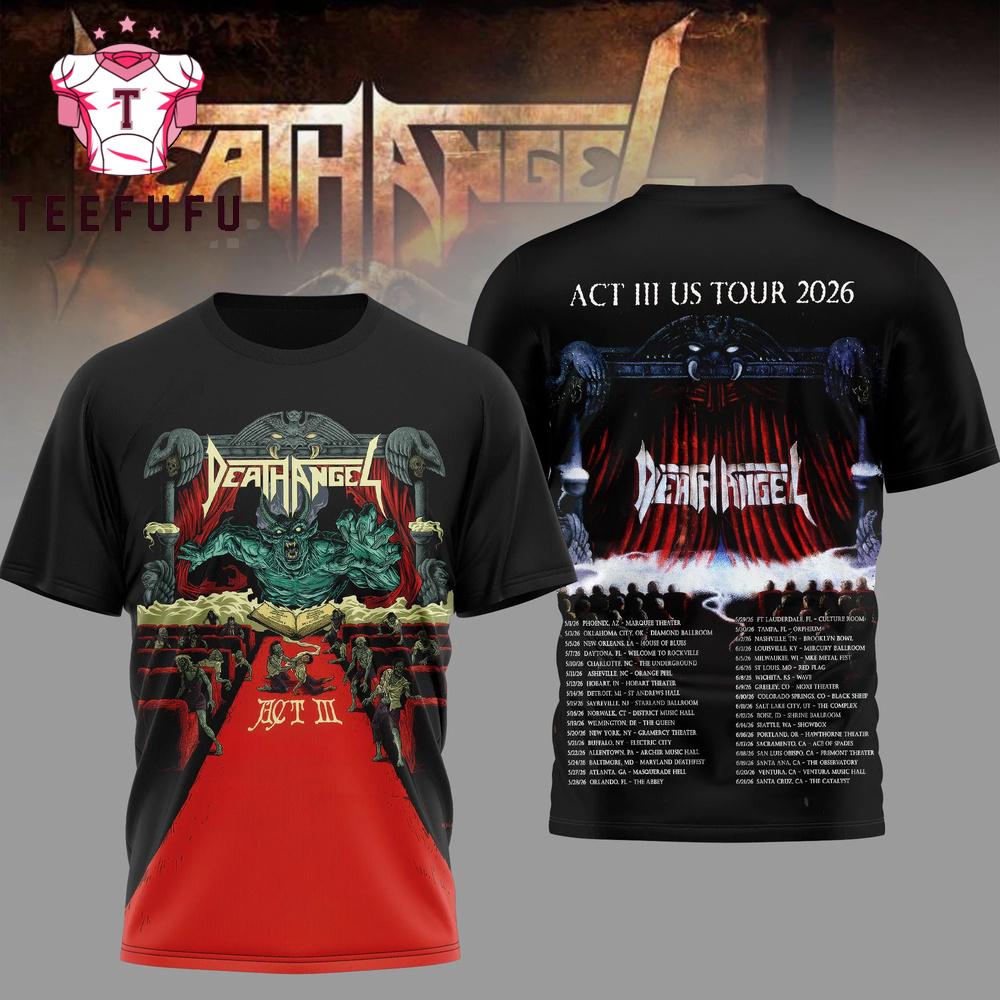 Death Angel ACT III US Tour 2026 3D Shirt