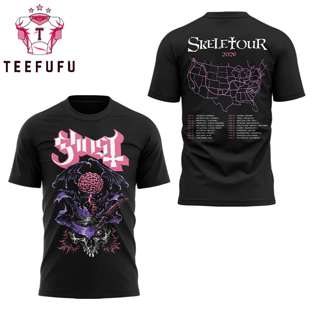 Ghost Band Skele Tour 2026 Black T Shirt