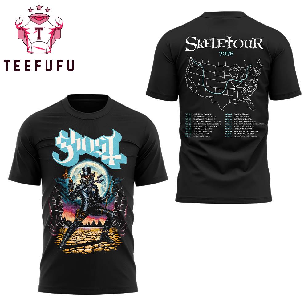 Ghost Band Skele Tour 2026 Scheduler T Shirt