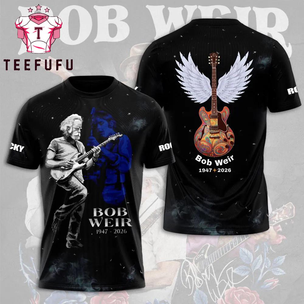 Grateful Dead Bob Weir Iconic Music Merch 3D Printed T-Shirt