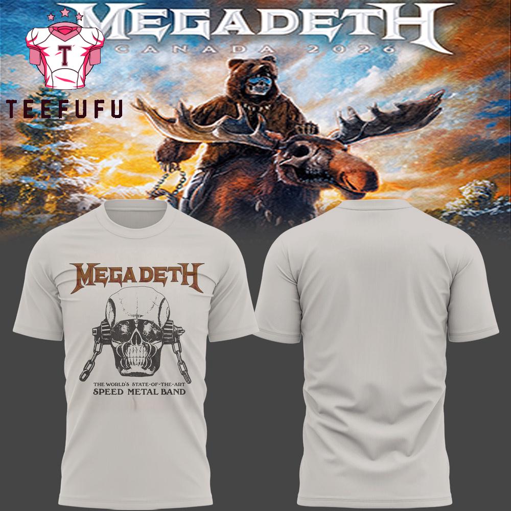 Megadeth Canada Tour 2026 Limited Edition White T Shirt