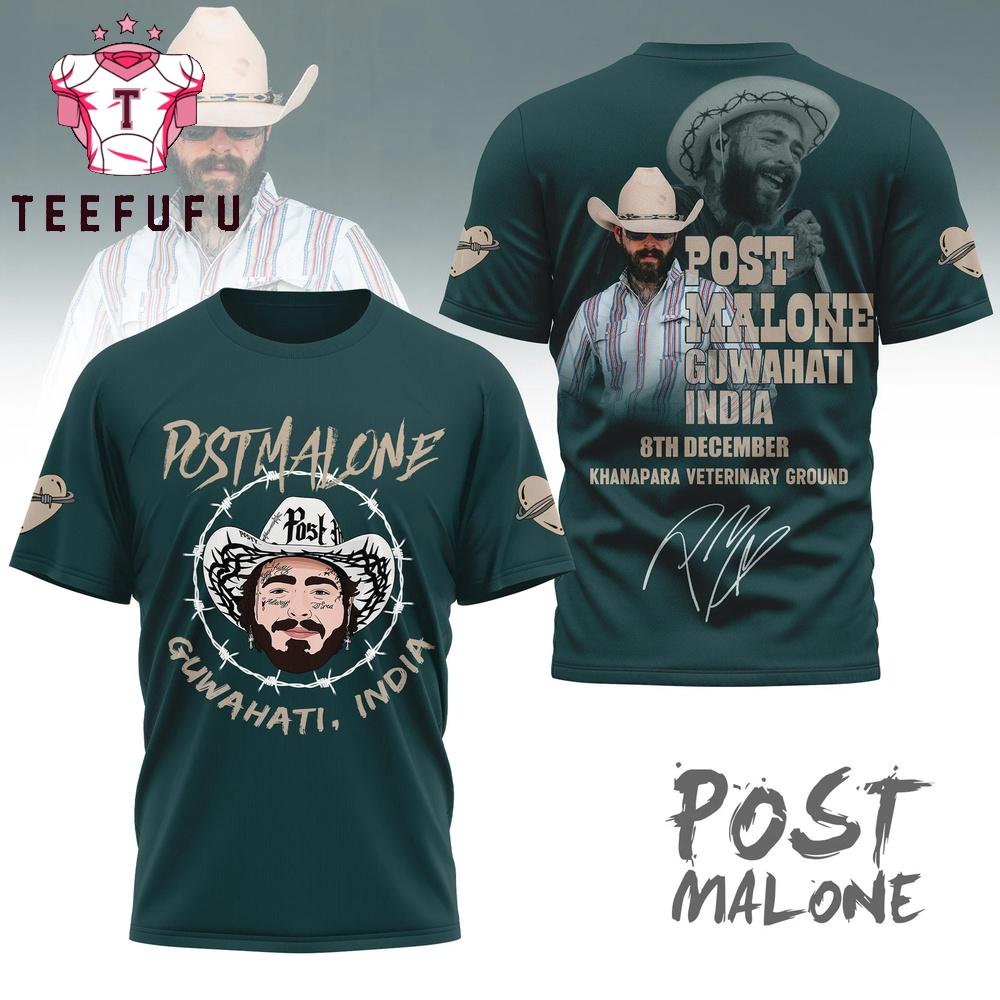 Post Malone Guwahati, India 2026 3D Shirt