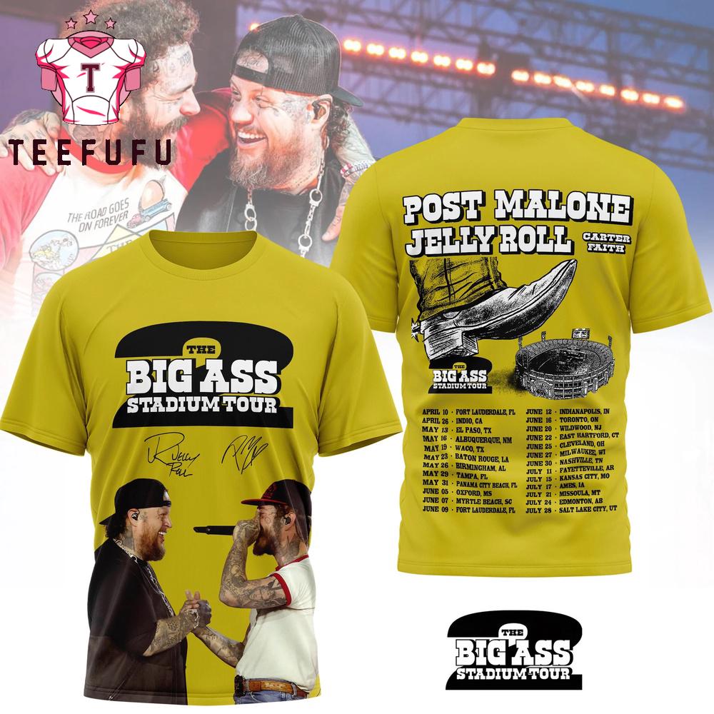 Post Malone Jelly Roll 2026 Tour 3D Shirt