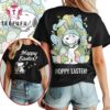 Snoopy Happy Easter 2026 Black T Shirt
