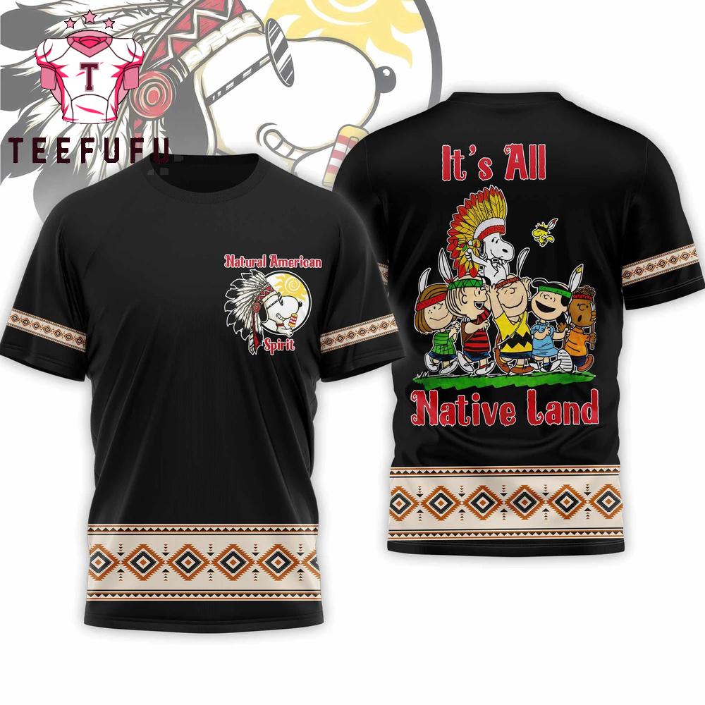 Snoopy Peanut 2026 Native American Black T Shirt