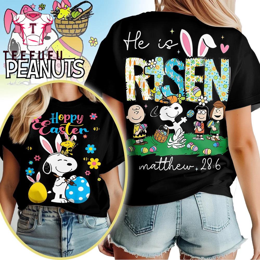 Snoopy Peanut Happy Easter 2026 Black T Shirt