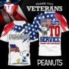 Snoopy Peanuts Veteran Appreciation 3D Shirt