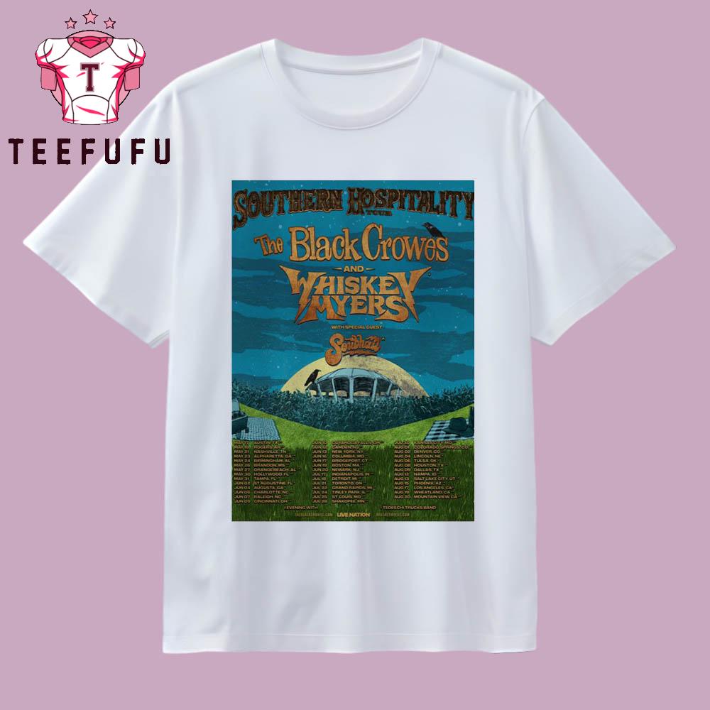 Southern Hospitality Tour The Black Crowes And Whiskey Myers 2026 T Shirt
