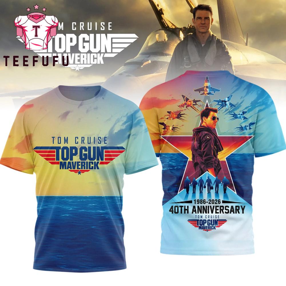Tom Cruise Top Gun Maverick 40th Anniversary T Shirt