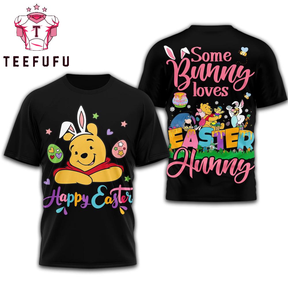 Winnie the Pooh Happy Easter 2026 Black Shirt