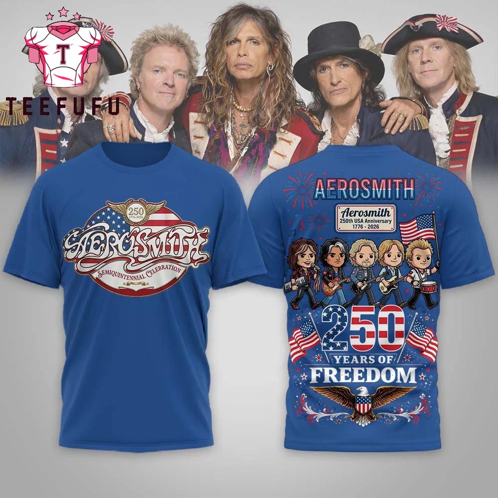 Aerosmith 250th USA Anniversary Blue T Shirt