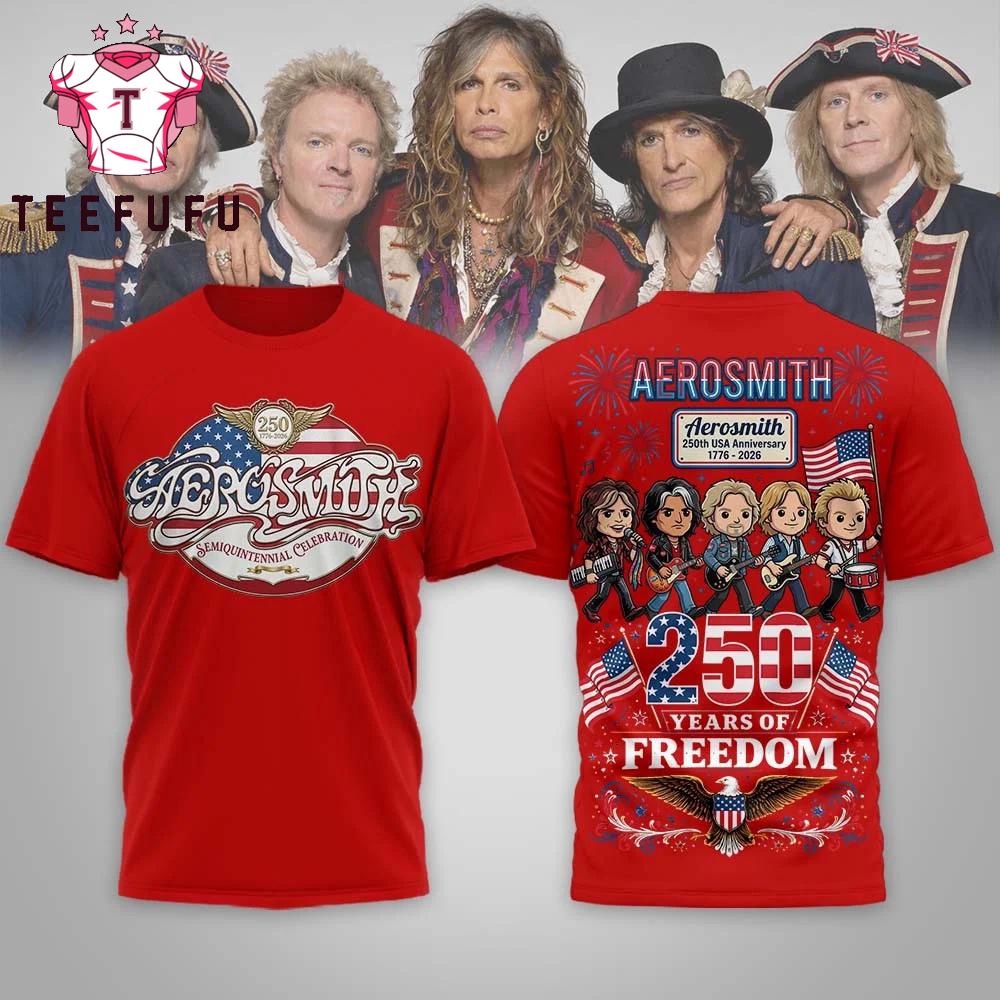 Aerosmith 250th USA Anniversary Red T Shirt