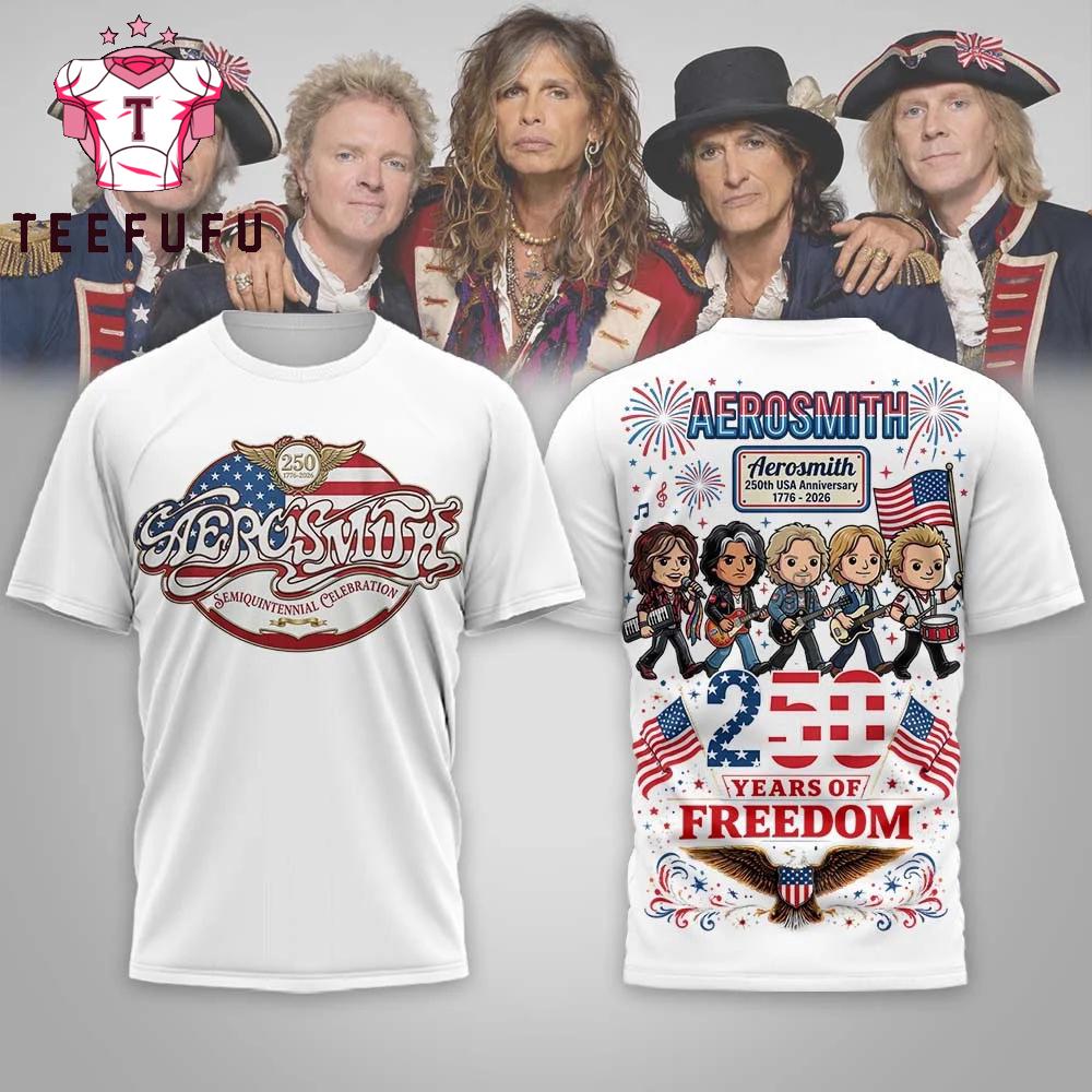 Aerosmith 250th USA Anniversary White T Shirt