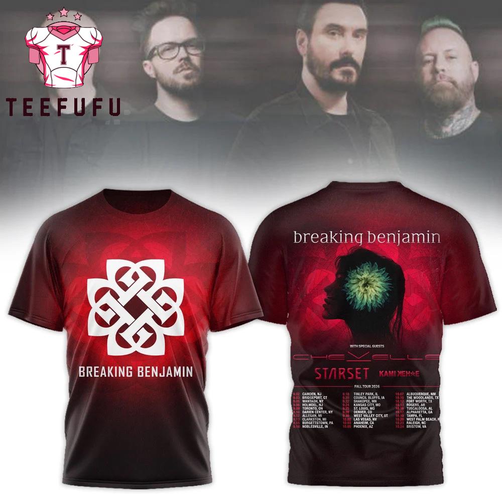 Breaking Benjamin 2026 Tour Scheduler 3D Shirt