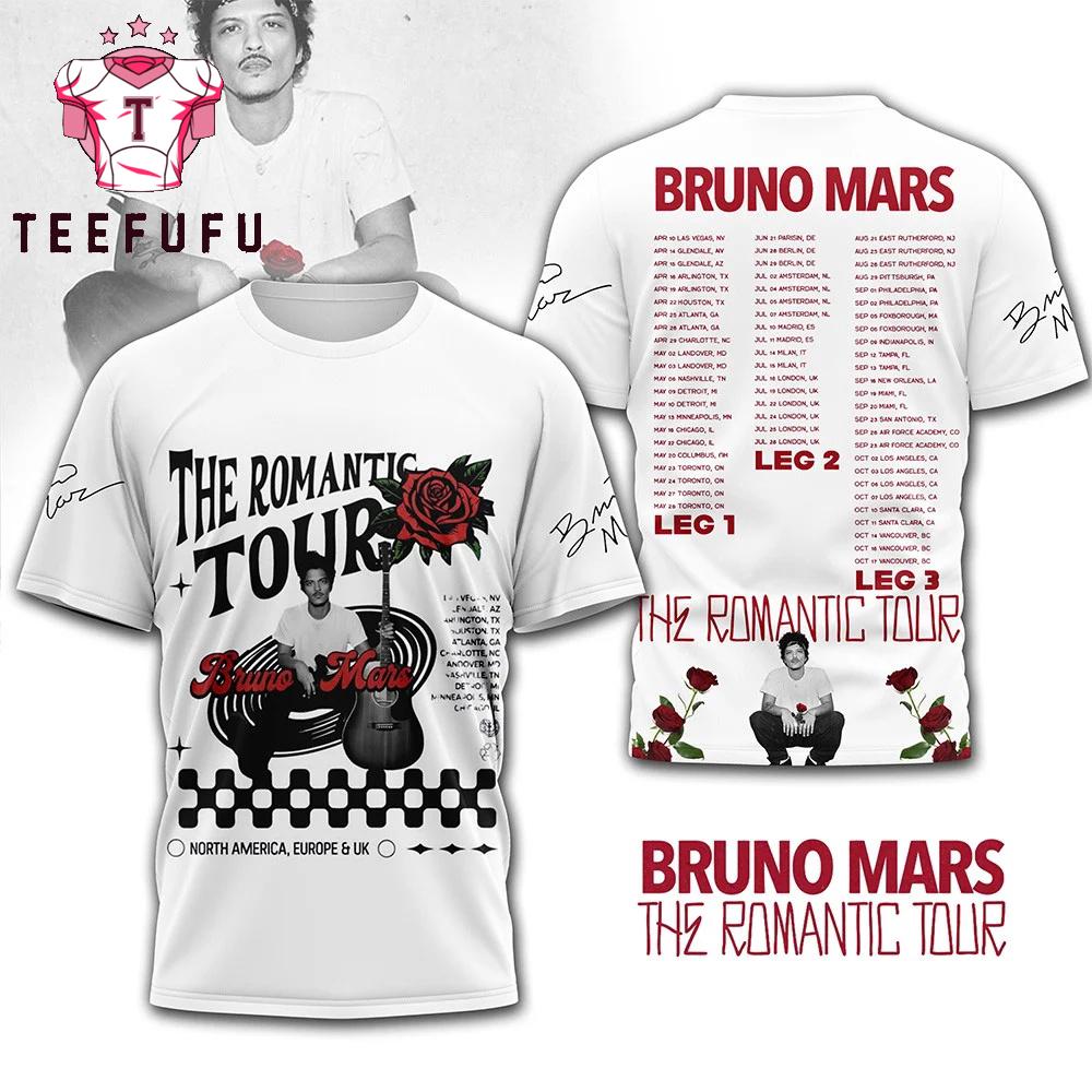 Bruno Mars The Romantic Tour 2026 Scheduler T Shirt