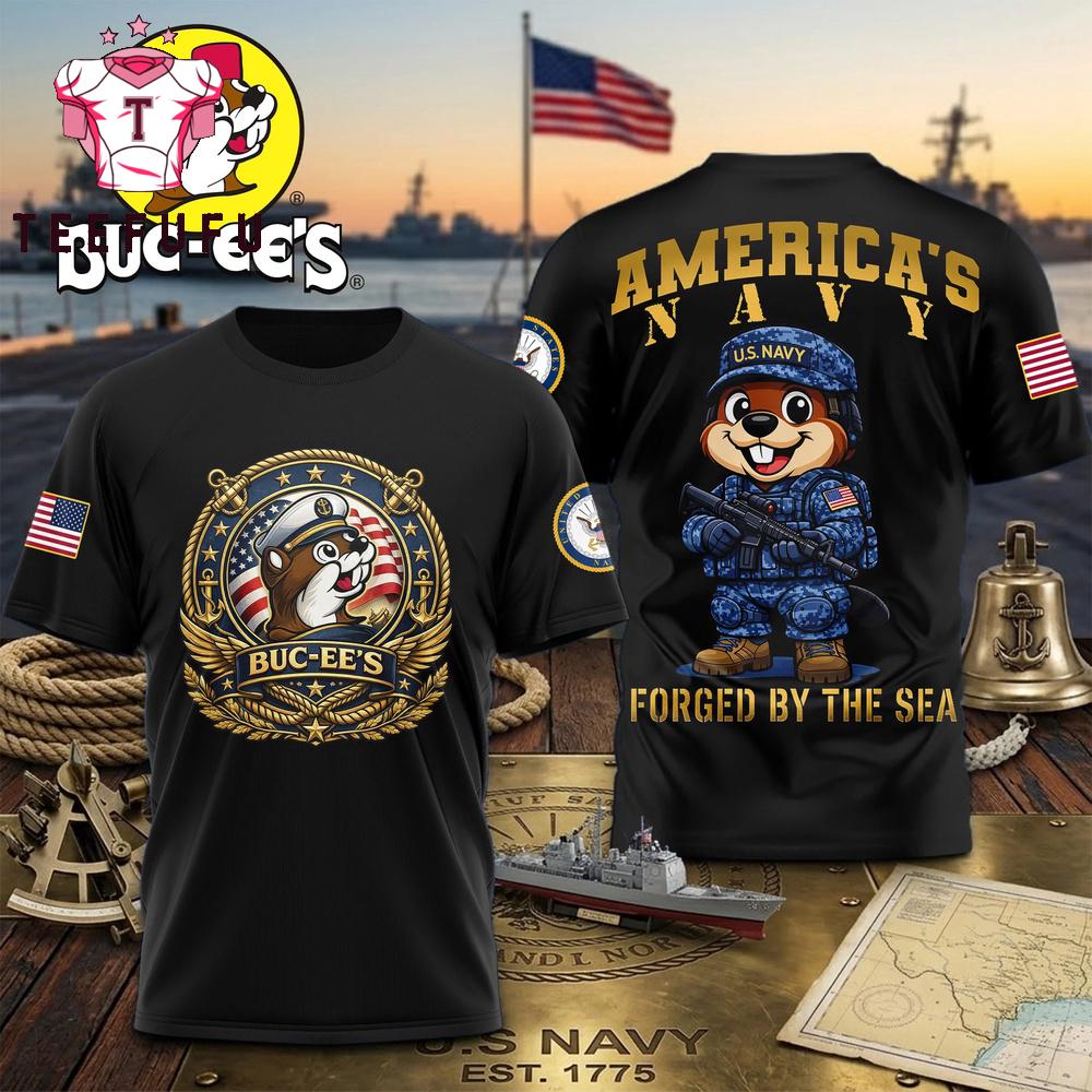 Buc-ee's US Navy Veterans Black T Shirt